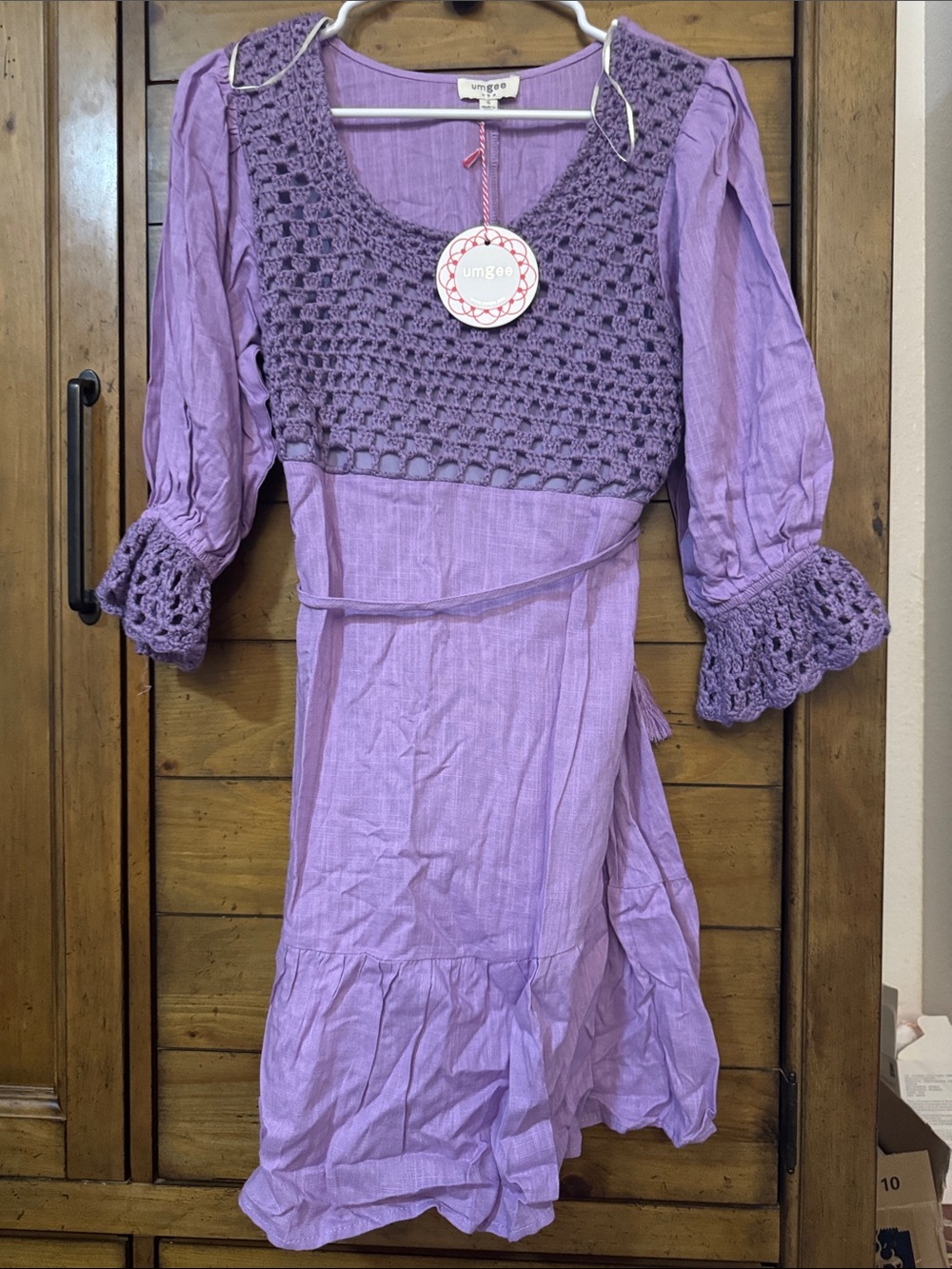 Umgee Lavender Crochet Bodice dress